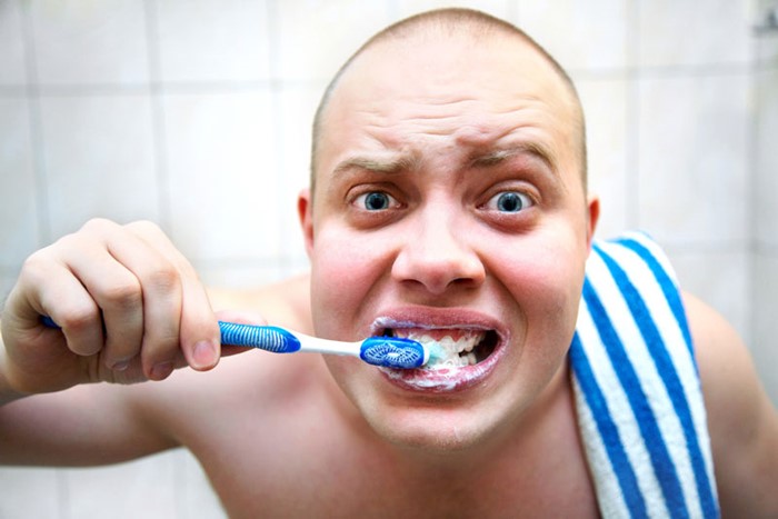 Brushing teeth to get rid of alcohol breath